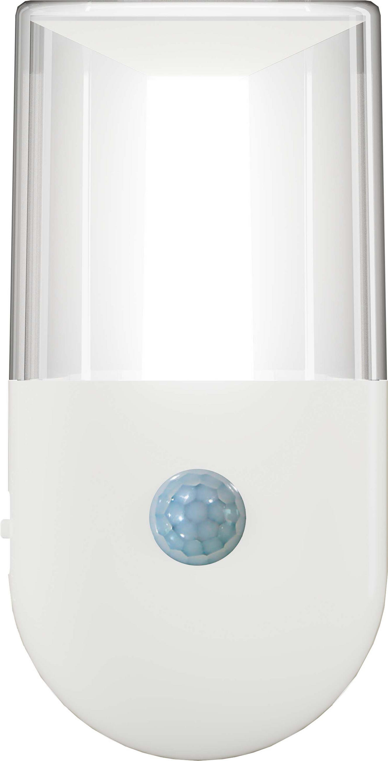 LED-NACHTLICHT - Dämmerungssensor und Bewegungsmelder in Zylinderform, transparent, weiß - Weiß, Kunststoff (8.6/5/10cm) - Northpoint