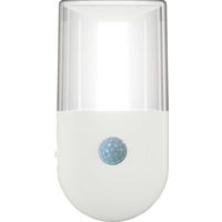 LED-NACHTLICHT - Dämmerungssensor und Bewegungsmelder in Zylinderform, transparent, weiß - Weiß, Kunststoff (8.6/5/10cm) - Northpoint