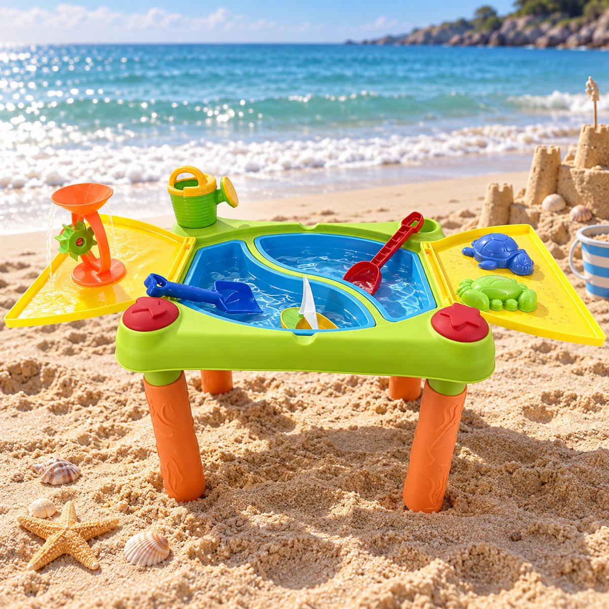 MASĂ Multicolor joc cu apă set 10-piese - multicolor, material plastic (100/48cm) - Relaxdays