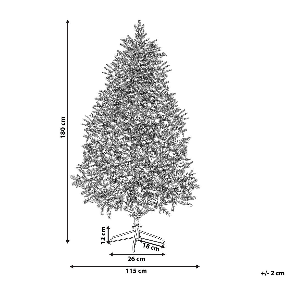 WEIHNACHTSBAUM 180 cm Grün Huxley - Grün, Kunststoff (180cm) - Beliani