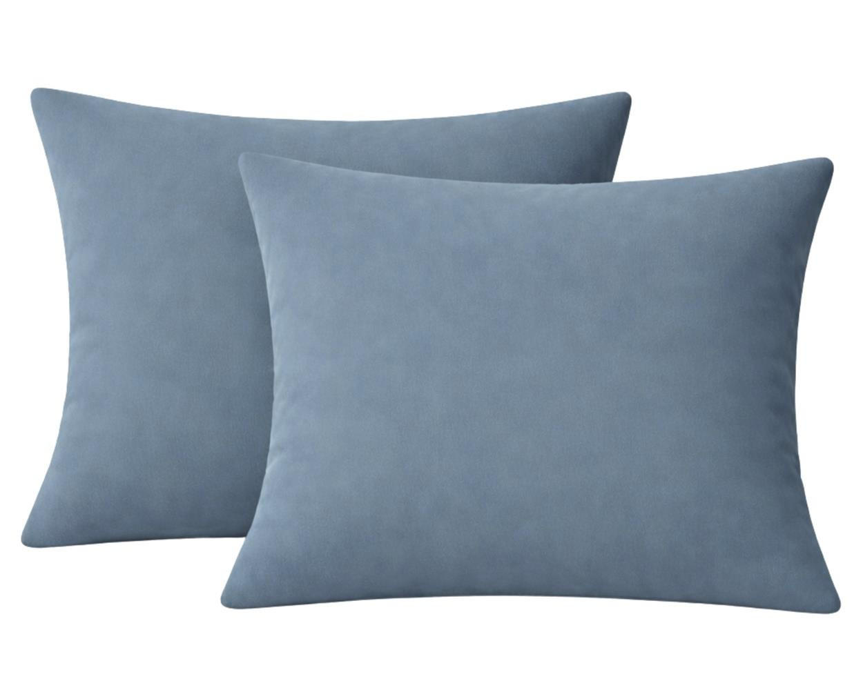 KISSENBEZUG Stone Washed 40x40 cm aus 100% Baumwolle, Renforce Kissenhülle 40 x 40 im 2er Set - Blau - Blau, Textil (40/40cm) - Carpe Sonno