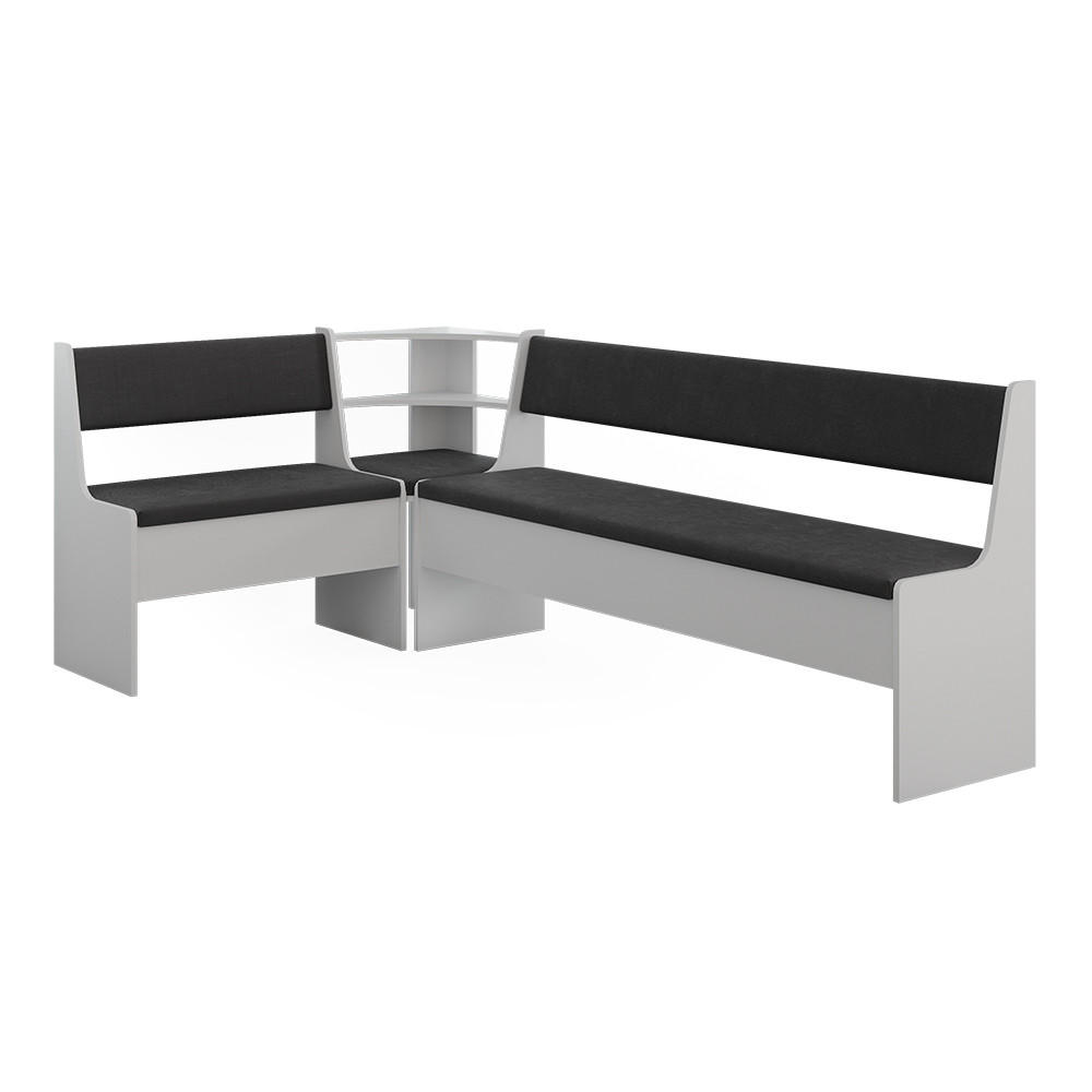 ECKBANKGRUPPE Roman, Weiß, 120.1 x 210.1 cm - Weiß, Holzwerkstoff (120.1/80/210.1cm) - Vicco