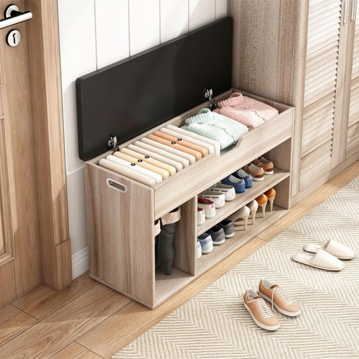 SCHUHSCHRANK, braun 80/30/44 cm - Hellbraun, Holzwerkstoff (80/44/30cm)
