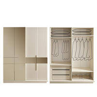 KLEIDERSCHRANK Tesla 4 trg. - Beige, Holzwerkstoff (172/220/60cm)