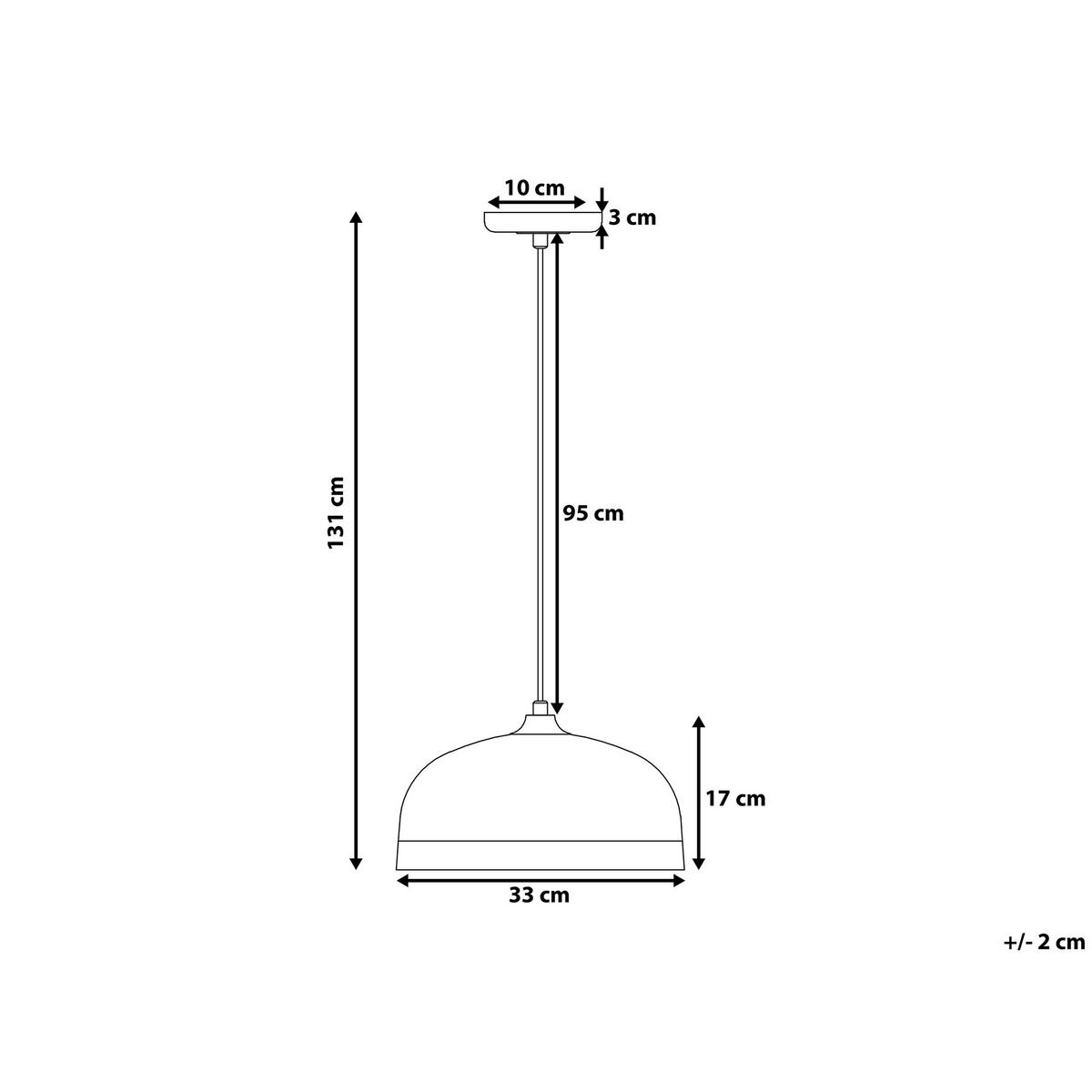 HÄNGELEUCHTE Parina 33/33/130 cm - Schwarz, Metall (33/33/130cm) - Beliani