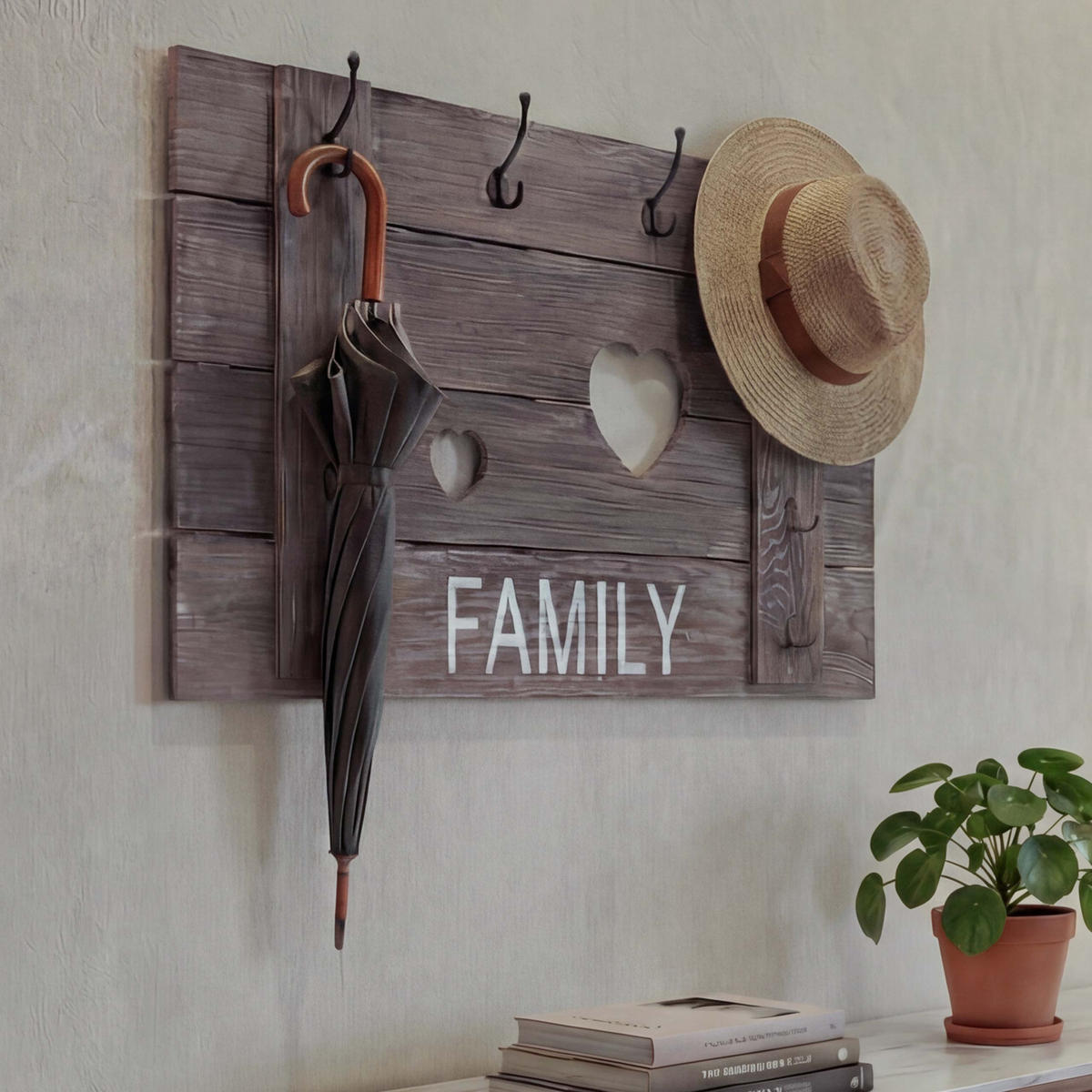 WANDGARDEROBE FAMILY SHABBY-LOOK Braun - Braun, Holz (90/60/3cm) - Jamb