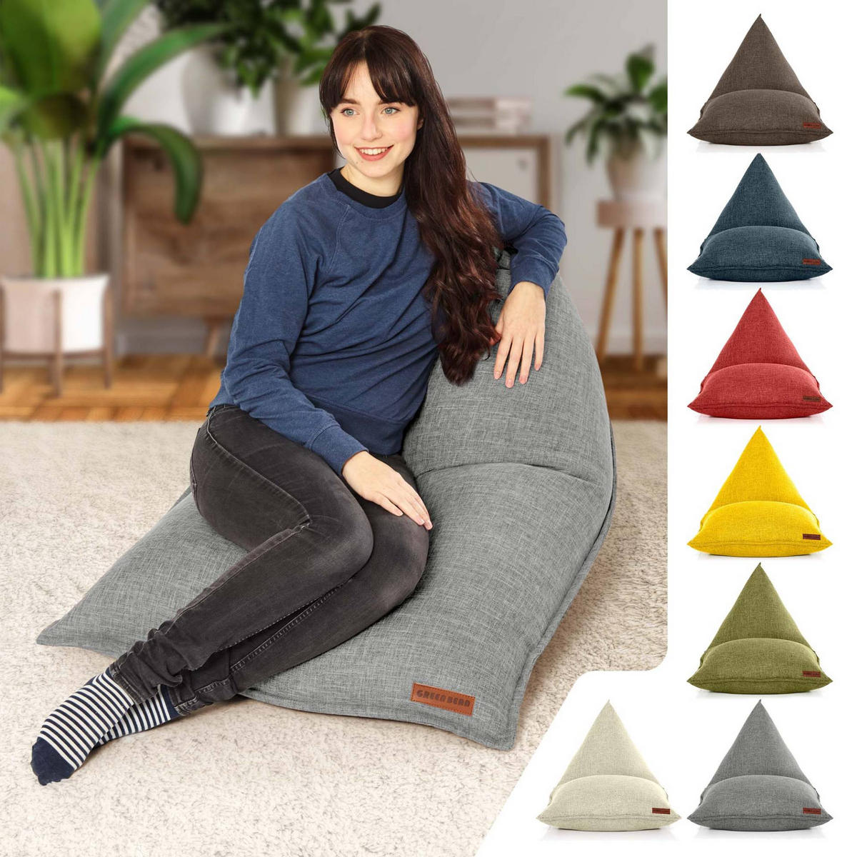 SITZSACK XXL Indoor 150x100x100cm - Grau, Textil (100/100/150cm) - Green Bean