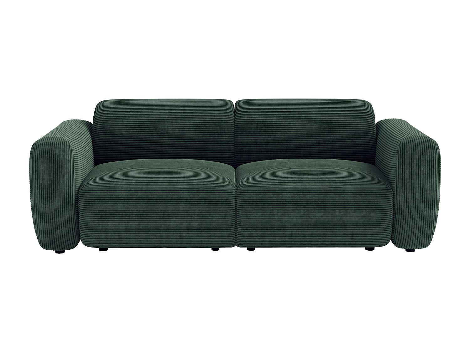 SOFA - 3 Personen - stoff - grün Pogni - Grün, Textil (205/73/97cm) - Vente-Unique