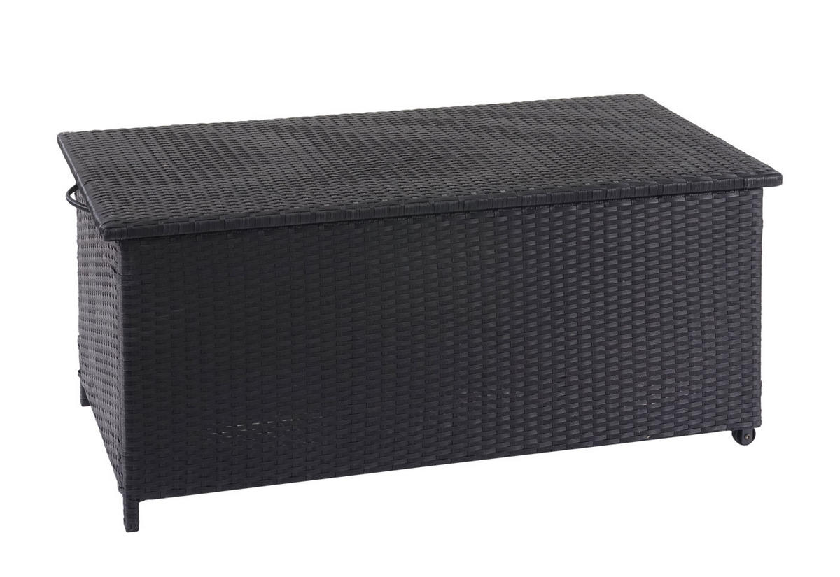 KISSENBOX aus Poly-Rattan HxBxT 51x100x50cm Premium schwarz 170L - Schwarz, Kunststoff (100/51/50cm) - PROREGAL