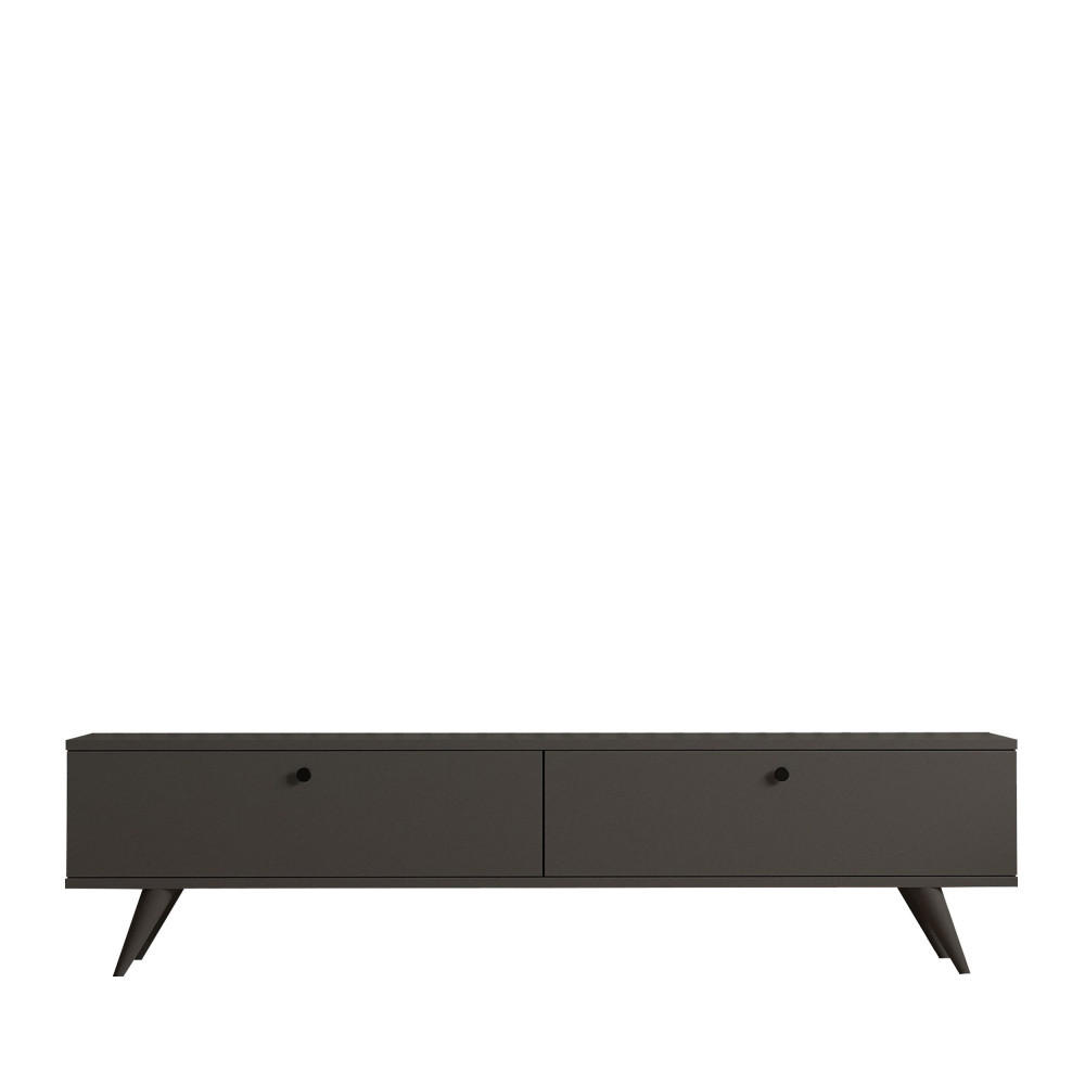TV-MÖBEL mit 2 Türen aus Holz, L 160 cm - Yara - color_charcoal_grey - Anthrazit, Holz (160/40/25cm) - Drawer