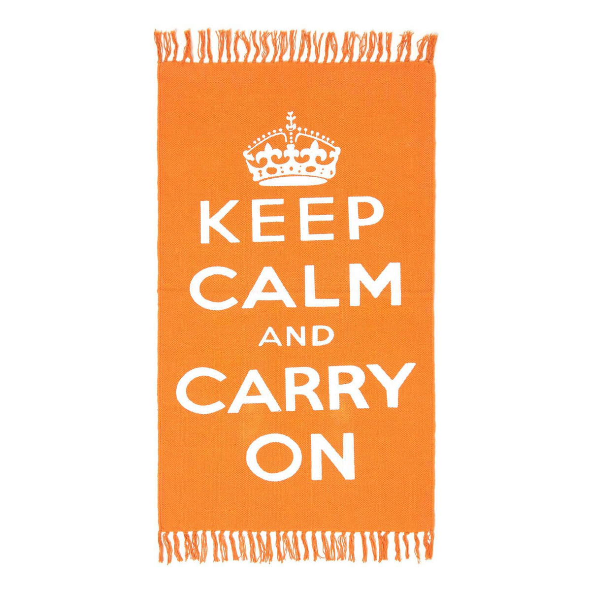 BAUMWOLLTEPPICH Keep Calm and Carry On 60/100 cm - Orange, Textil (60/100cm) - Homescapes