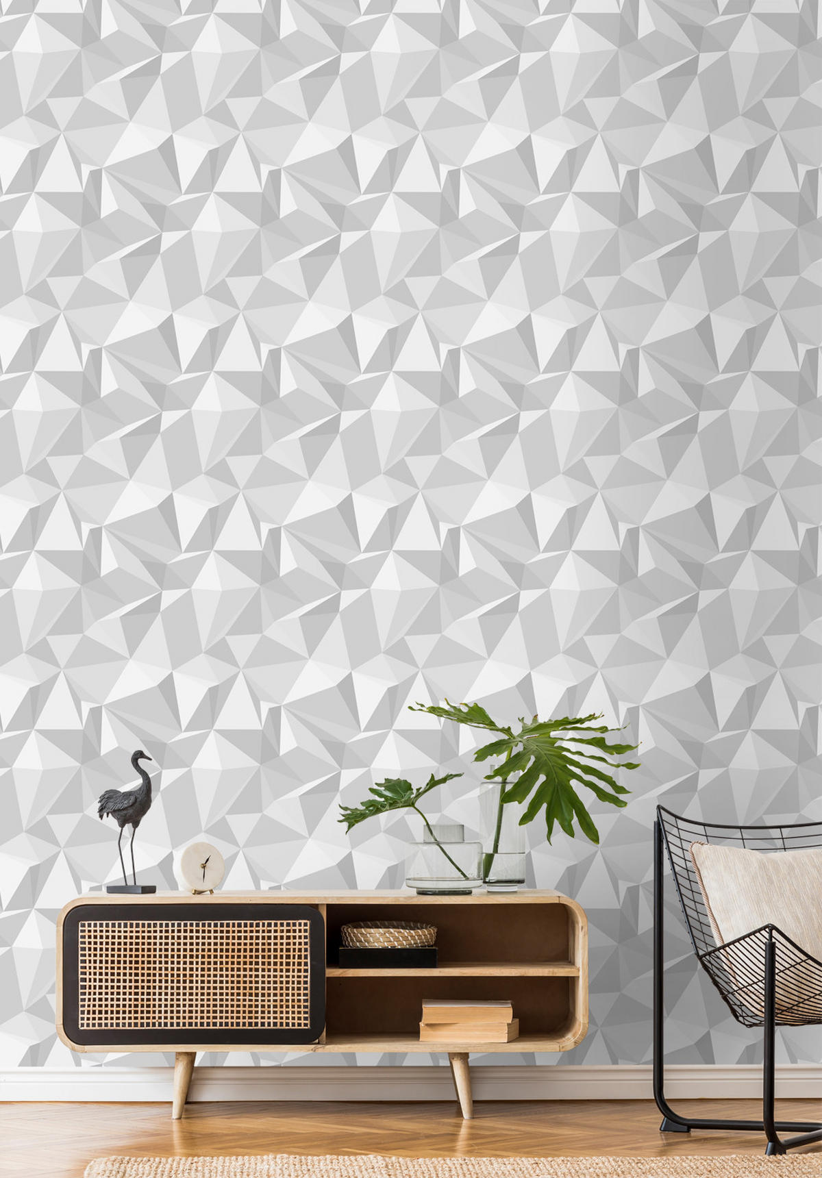 TAPETE 3D-Muster 50 x 900 cm - Grau, Papier (50/900cm) - Sanders & Sanders