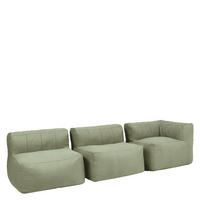 SITZSACK-SOFA Outdoor 3 tlg.: Ecksessel, 2 Sessel - Grün, Textil (290/68/100cm) - icon