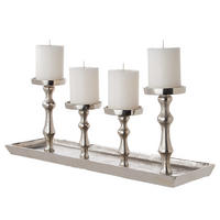 DEKOTABLETT Banquet - Silbereichenfarben, Metall (15cm) - BUTLERS