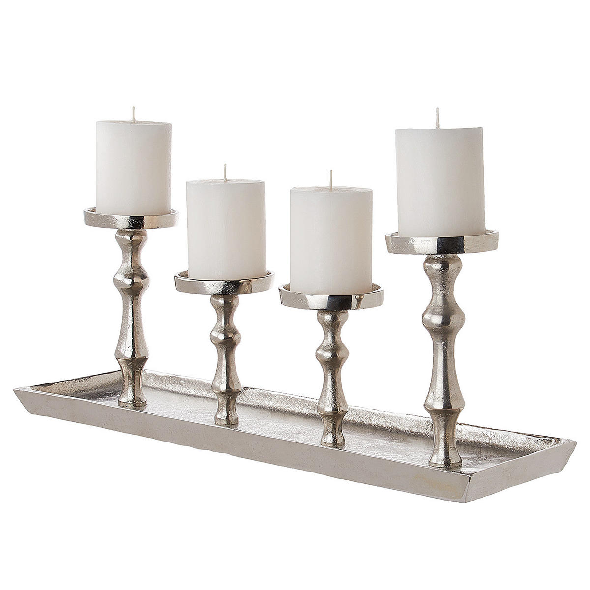 DEKOTABLETT Banquet - Silbereichenfarben, Metall (15cm) - BUTLERS