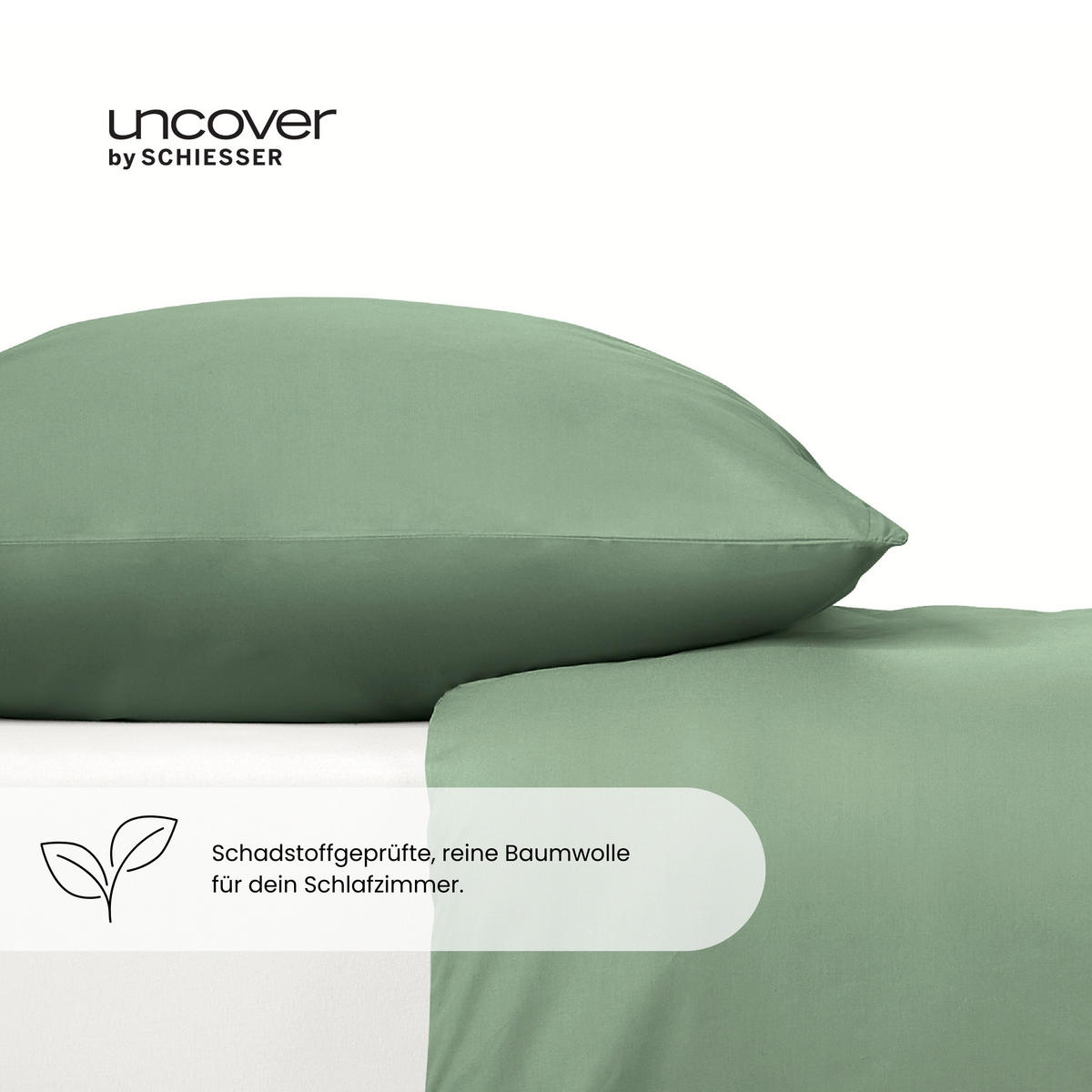 BETTWÄSCHESET Soho - Renforcé - 2-teilig - 135 x 200 cm - Grün - Grün, Textil (135/200cm) - Uncover by Schiesser