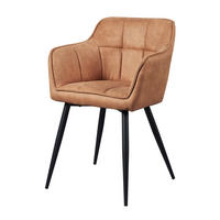 ARMLEHNSTUHL Birmingham - Schwarz/Braun, Textil/Metall (60/82/59cm) - [en.casa]