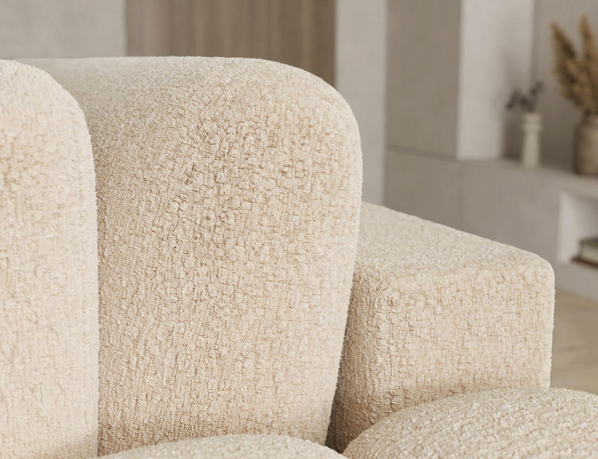 ECKSOFA COZION L-Form mit Schlaffunktion & Bettkasten – Modernes 3-Sitzer Sofa, HR-Kaltschaum, Wellenfederung, 267 × 165 cm - Creme/Schwarz, Kunststoff (267/165cm) - Wohnideebilder