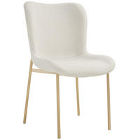POLSTERSTUHL 1er Set Tessa 54 x 62 x 90 cm Bouclé weiß/gold - Goldfarben/Weiß, Kunststoff (54/90/62cm) - tectake