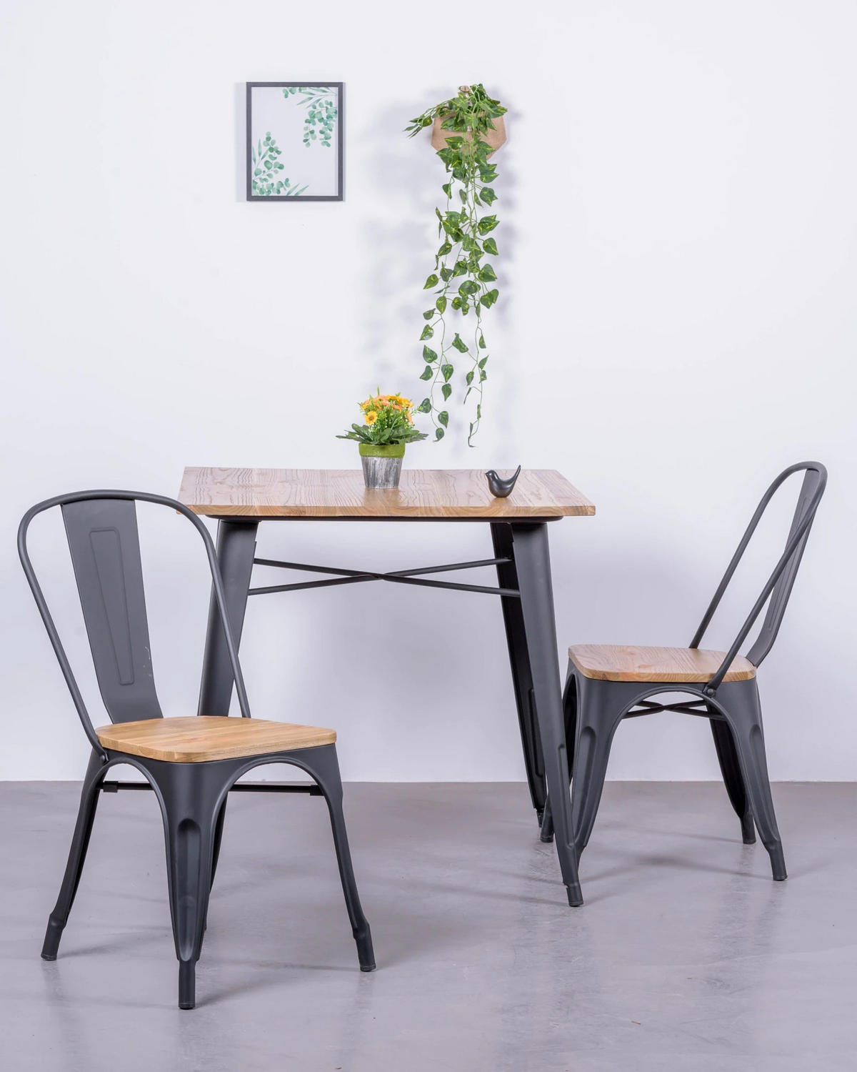 STÜHL-SET 4 Stück Metall Schwarz - Schwarz, Metall (44/83/53cm) - Nest Dream