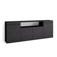 SIDEBOARD schwarz, 200/35/75cm - Schwarz, Holzwerkstoff (200/75/35cm) - Skraut Home