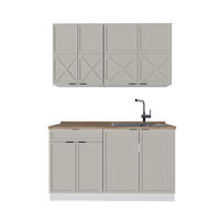 SINGLEKÜCHE Fame-Line GrauBeige/Weiß 140 cm, AP Eiche - Greige/Weiß, Holzwerkstoff (140/81.6/60cm) - Vicco