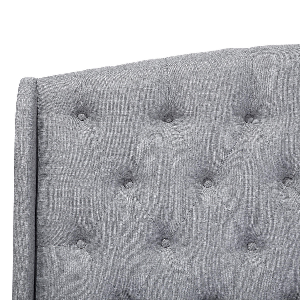 POLSTERBETT 180/200cm Hellgrau Bordeaux - Hellgrau, Textil (180/200cm) - Beliani