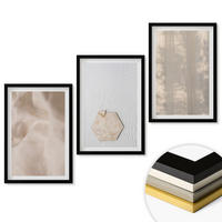WANDBILDER 3er-Set - 40x60 cm Schwarzer Rahmen - Subtile Texturen, Boho-Natur - Schwarz, Kunststoff (40/60cm) - ArtPrintCave
