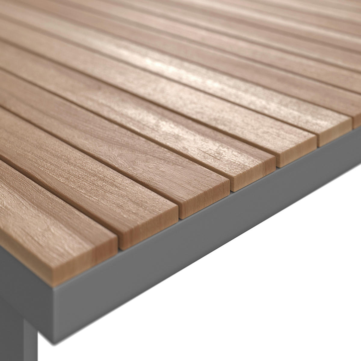 LOUNGEGARNITUR Elia Hellgrau Outdoorstoff/Metall/Holz - Hellgrau, Holz - Bessagi Garden