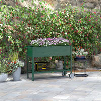 HOCHBEET, Grün, Metall, Kunststoff - Grün, Metall (44/80/109cm) - Outsunny