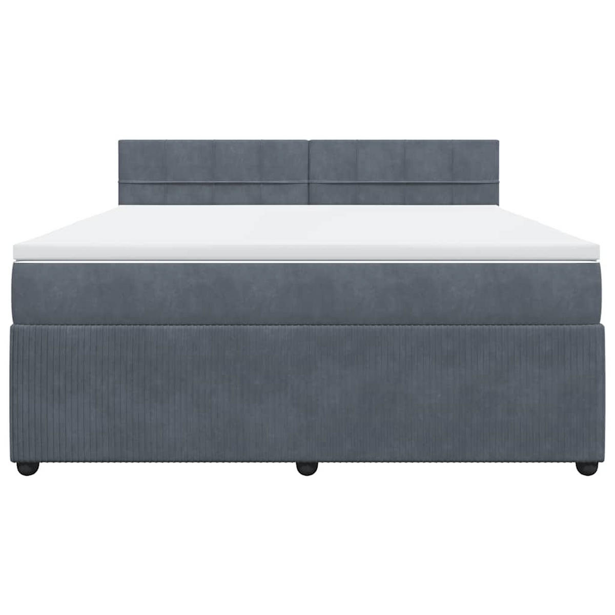 BOXSPRINGBETT Mit Matratze Dunkelgrau 180/200 Cm Samt - Grau, Textil (180/200cm) - vidaXL