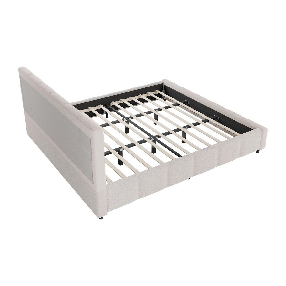 POLSTERBETT Florenz creme 180x200 cm - Creme, Holz (180/200cm) - Juskys