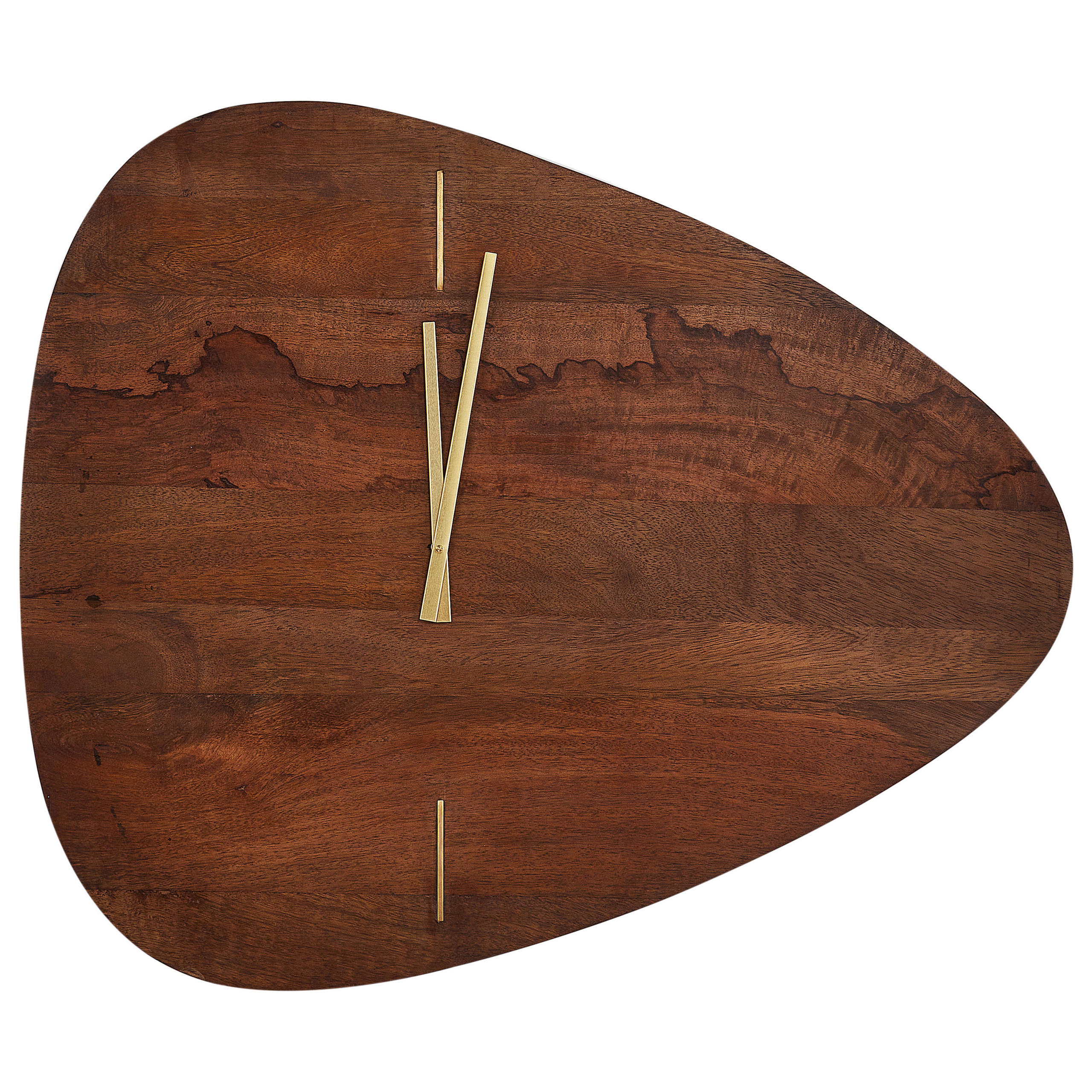 WANDUHR Mango Holz dunkler holzfarbton Loktak - Dunkelbraun, Holz (71/61/3cm) - Beliani