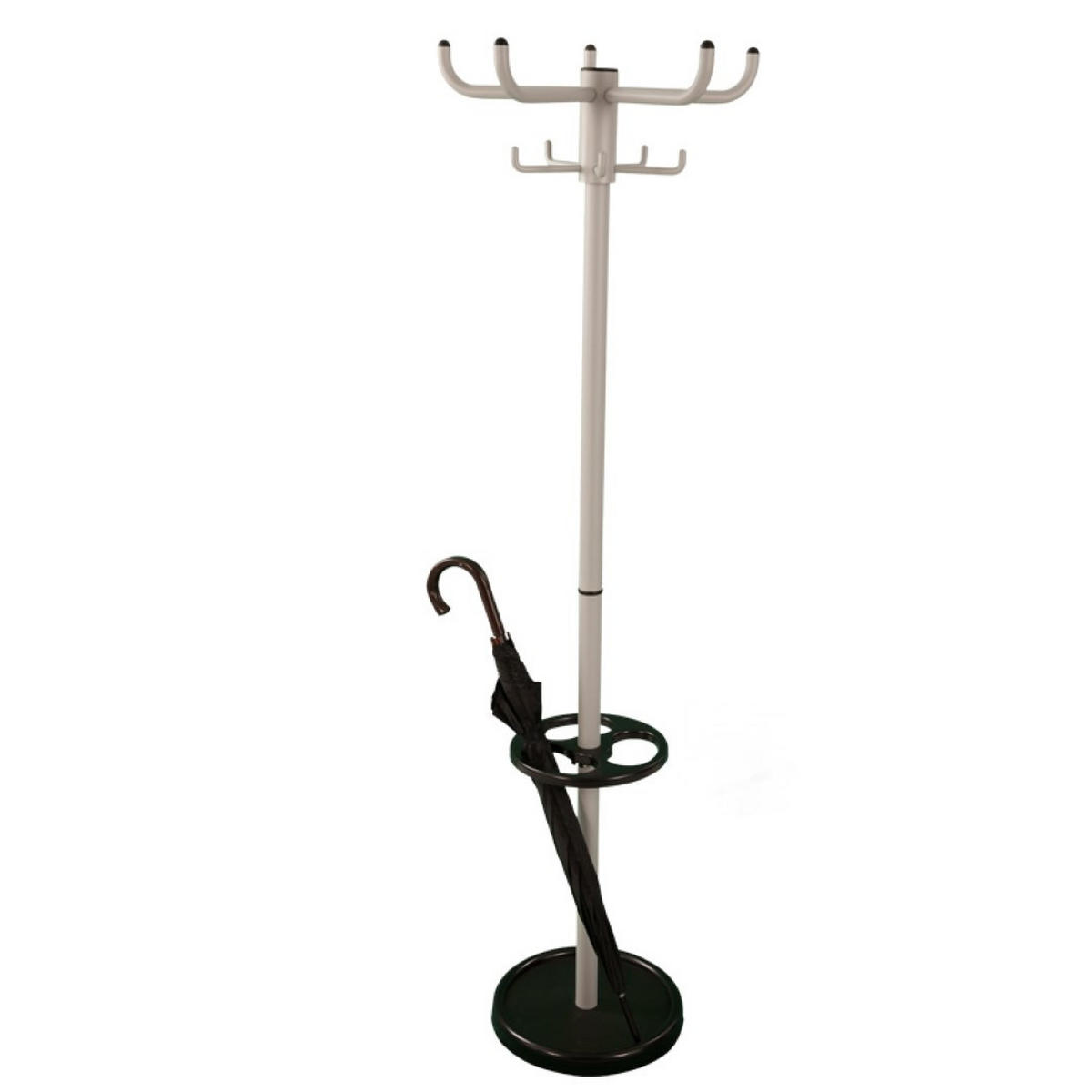 GARDEROBE freistehend & Regenschirmständer Höhe 175 cm & 2x5 Haken Grau - Grau, Metall (55/175/55cm) - PROREGAL