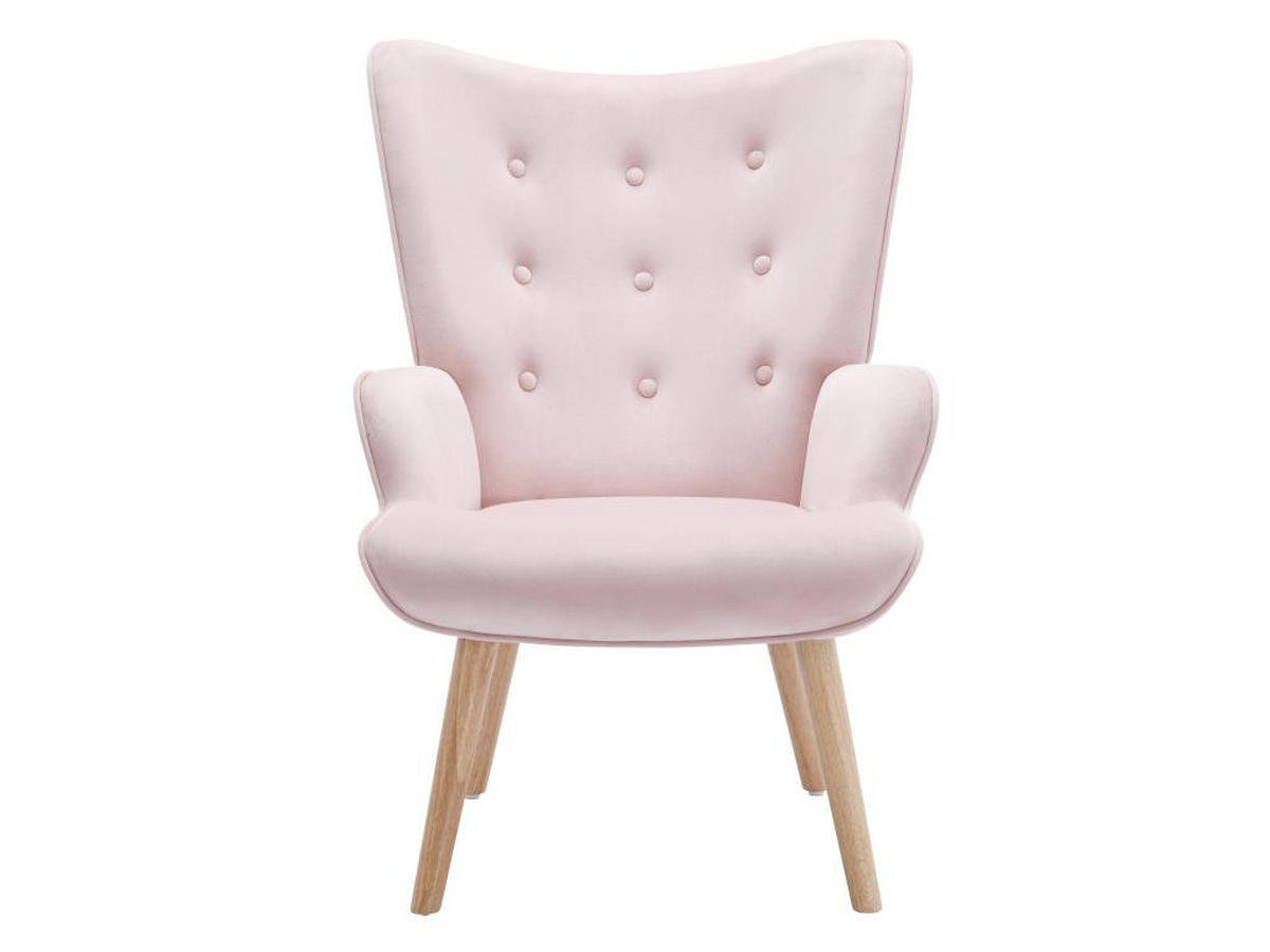 SESSEL - Samt - Rosa - VATELY - Pink, Textil (78/95.5/69cm) - Vente-Unique