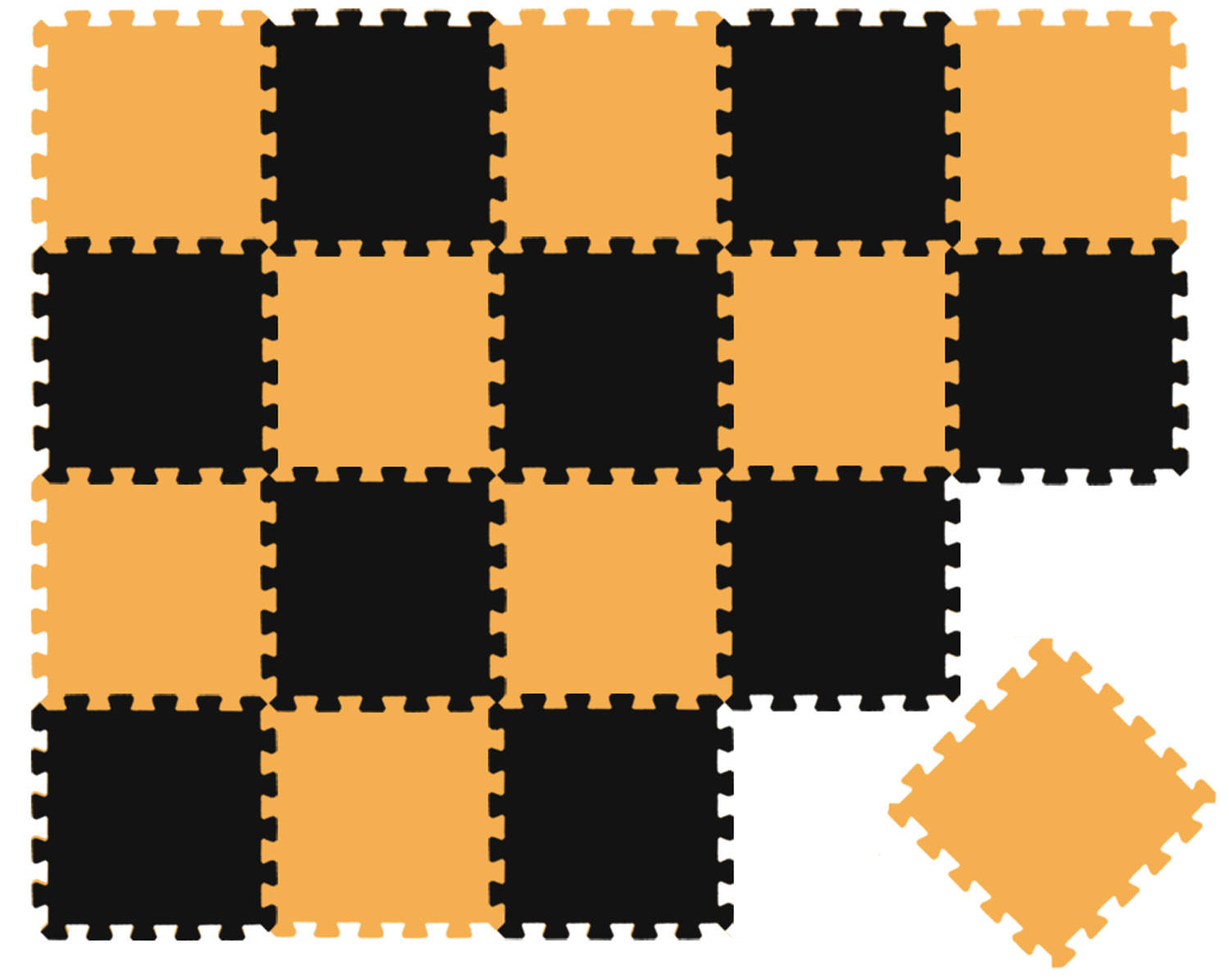SPIELMATTE ab Null - 180/90 cm Puzzlematte Schwarz - Multicolor, Kunststoff (30/30cm) - Littletom