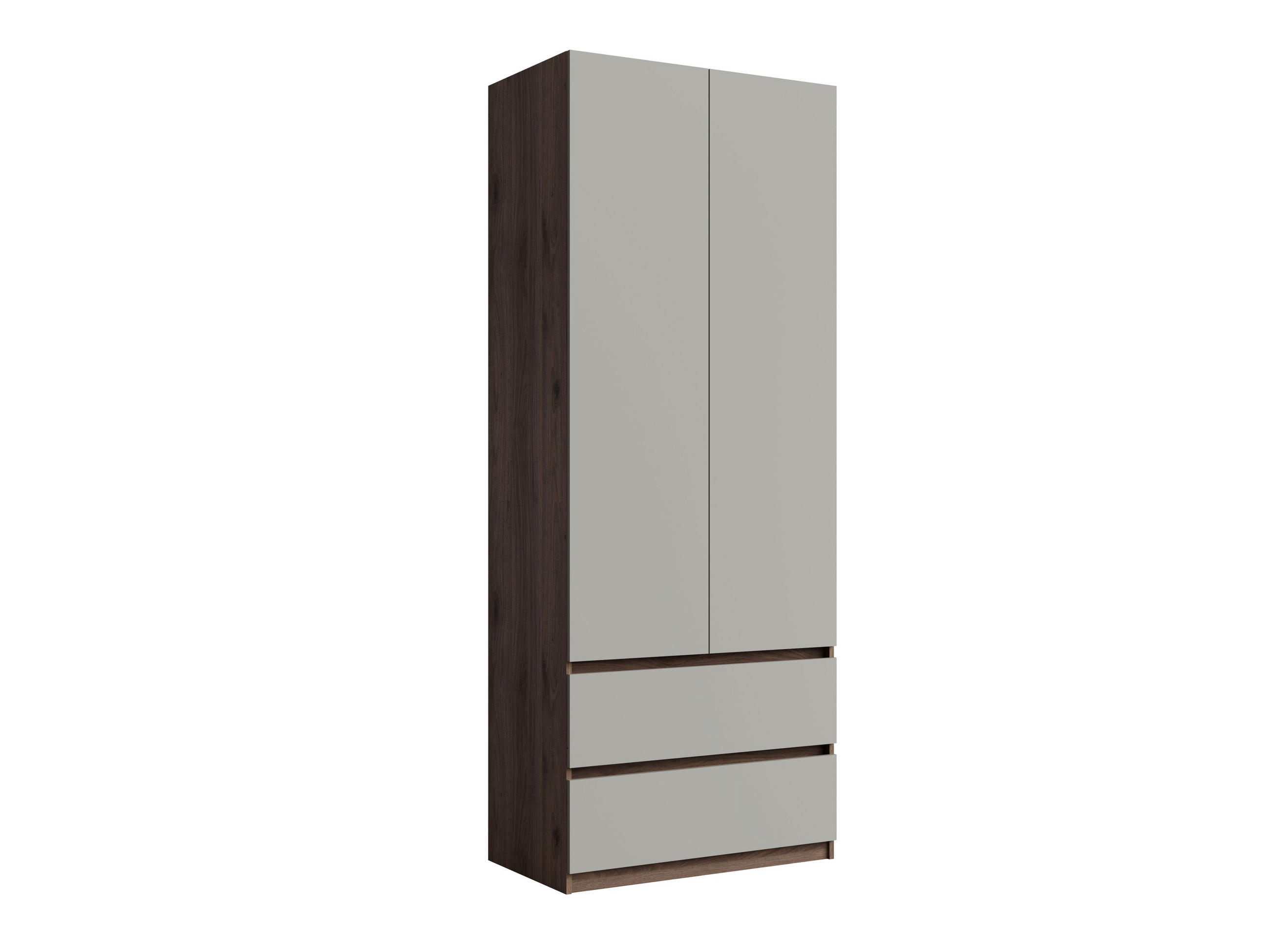 KLEIDERSCHRANK Walnuss, Neutralgrau 90/230,5/49,8 - Walnussfarben/Grau, Holzwerkstoff (90/231/50cm) - RAUMHIRSCH FURNITURE