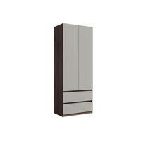 KLEIDERSCHRANK Walnuss, Neutralgrau 90/230,5/49,8 - Walnussfarben/Grau, Holzwerkstoff (90/231/50cm) - RAUMHIRSCH FURNITURE