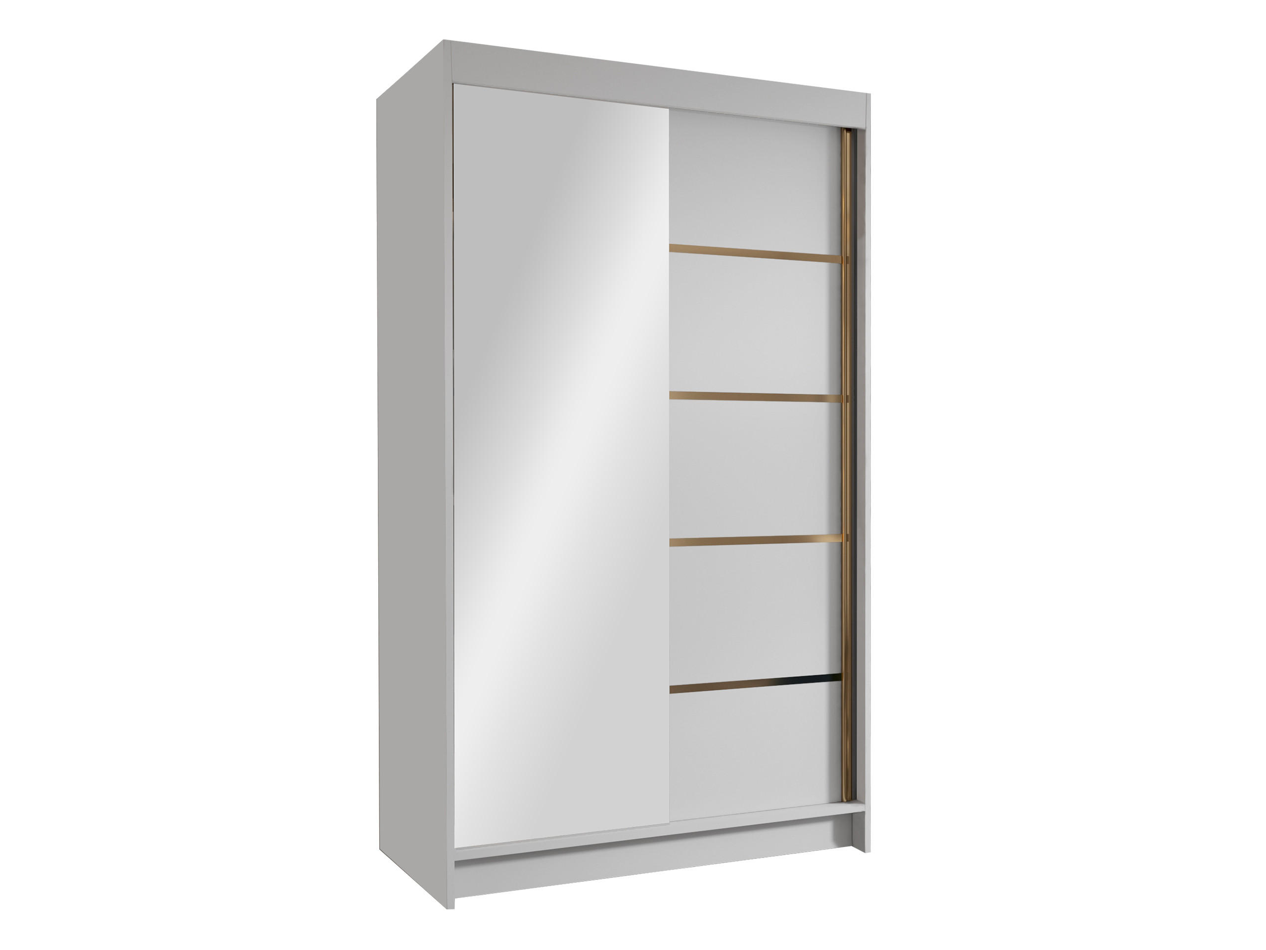 SCHIEBETÜRENSCHRANK Vigo III - Goldfarben/Weiß, Holzwerkstoff/Metall (100/200/58cm) - MIRJAN24