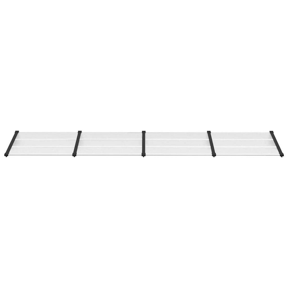TÜRVORDACH Schwarz Und Transparent 396/90 Cm Polycarbonat - Transparent, Kunststoff (396/27.5/90cm) - vidaXL