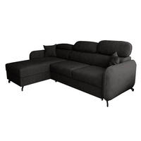 ECKSOFA L Form Ribella 5 Grafit 265/180/100 cm Links mit Schlaffunktion - Schwarz, Textil/Metall (180/265cm) - AX Living