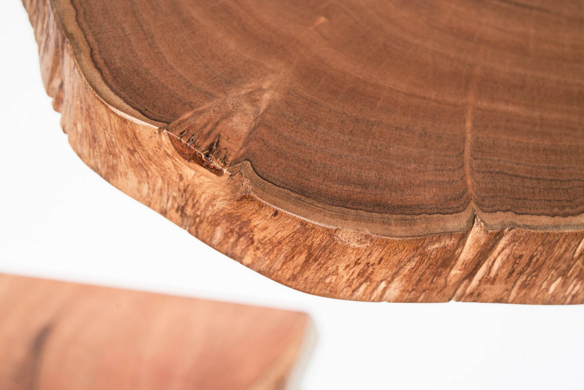 WANDREGAL Akazie Massivholz Modern Stil 3er Set Baumscheibe mit Baumkante - Akaziefarben, Holz (47/4/25cm) - KADIMA DESIGN