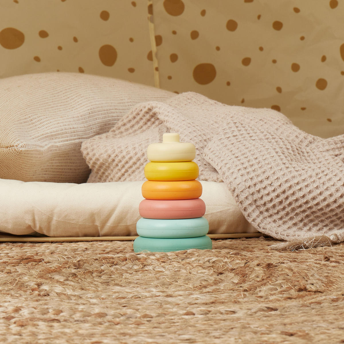 STAPELTURM Silikon Baby Tropical Vibes - Multicolor, Kunststoff (80/80cm) - Bieco Spielwaren