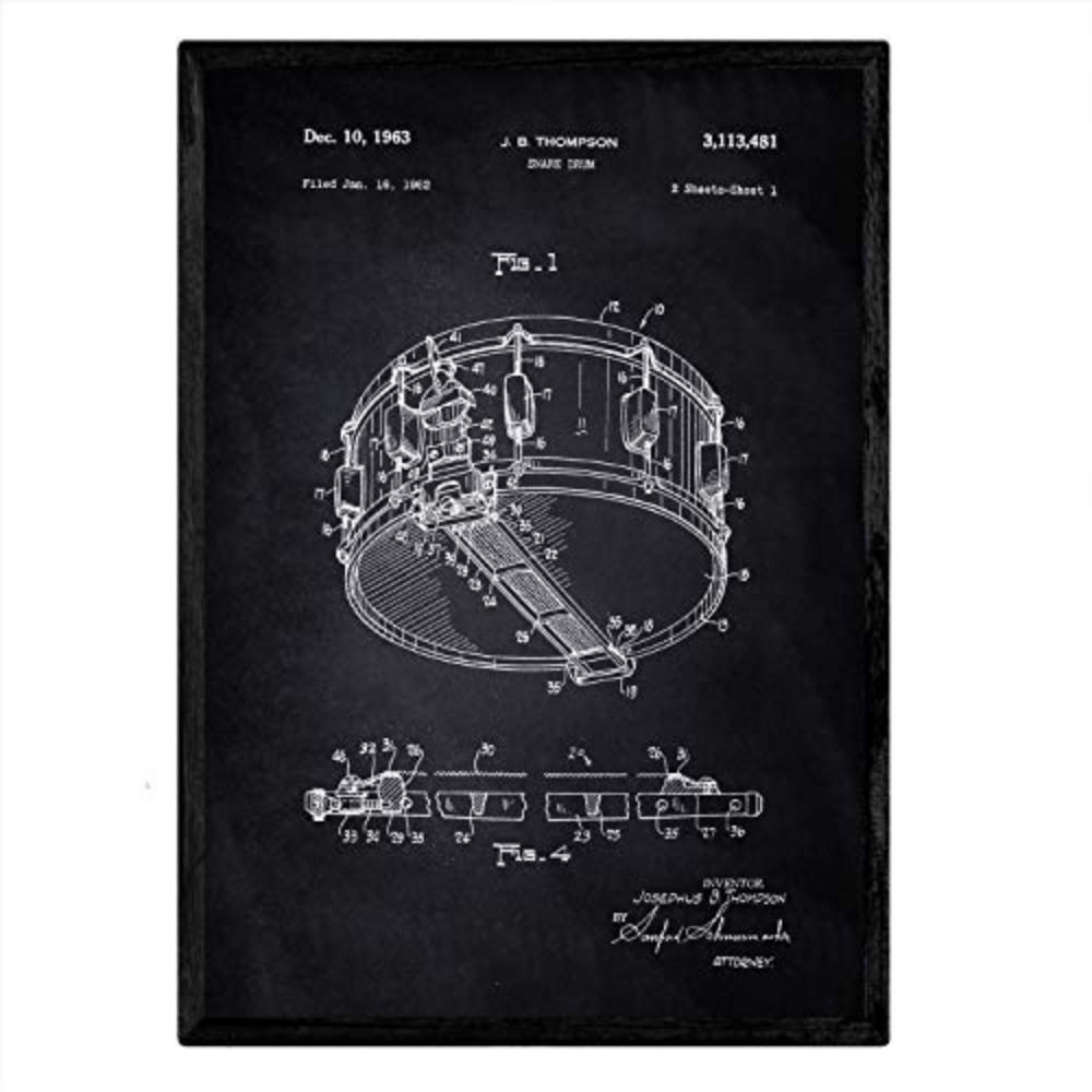 POSTER Drum Patent A3 Rahmenlos - Klar, Papier (29.7/5/42cm) - Nacnic