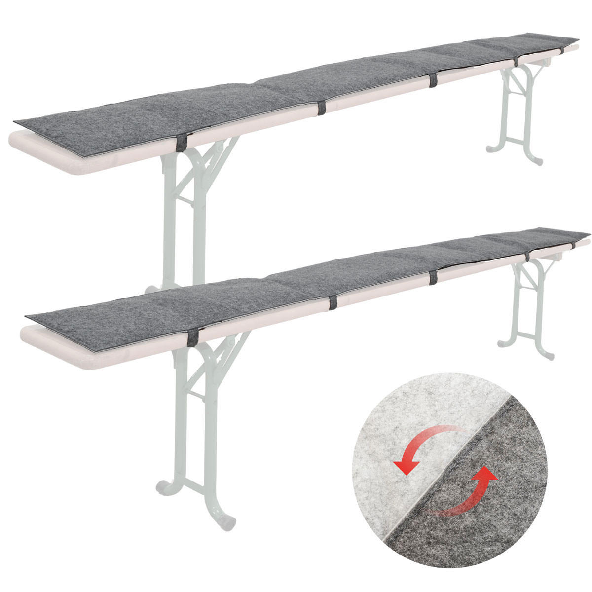 BIERBANKAUFLAGE Filz, Anthrazit, 220/25/2 cm - Grau, Kunststoff (25/2/220cm) - Dunedesign