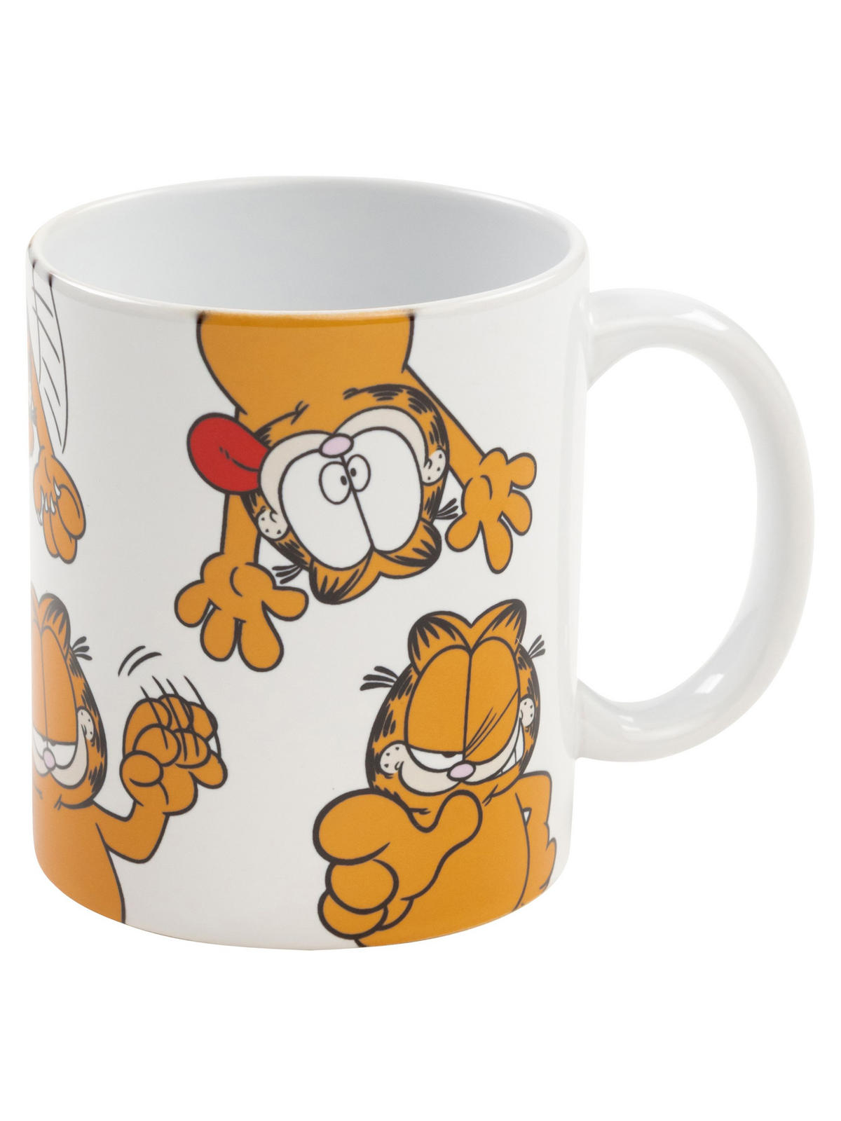 KAFFEEBECHER Garfield Zunge raus Weiß 320 ml - Weiß, Keramik (0.32L) - United Labels