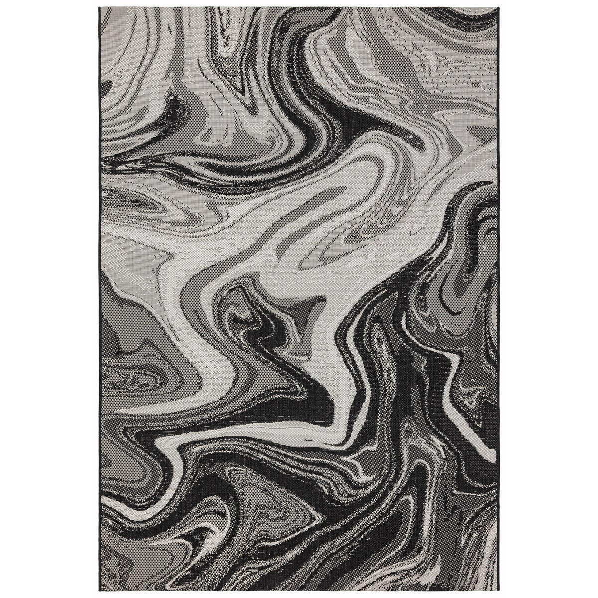 TEPPICH Innen- und LOBBY MARBLE Schwarz 200 x 290 cm - Schwarz, Textil (200/290cm) - Novatrend