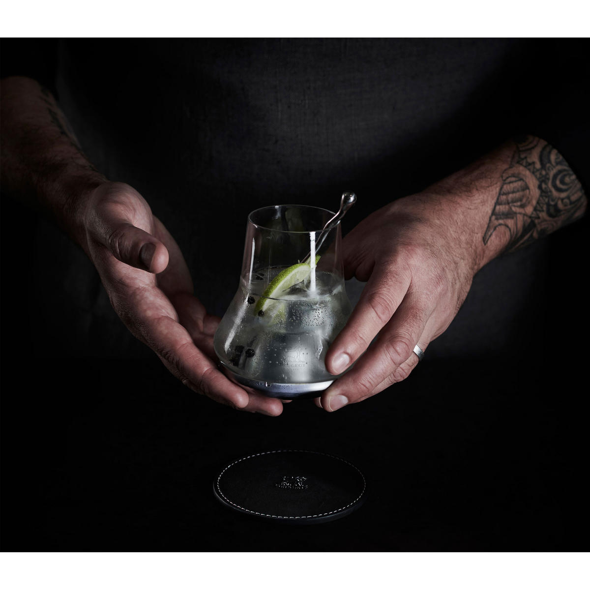 VERKOSTUNGSSET Whisky Degustation inkl. Kühlsockel - Grau, Glas (0.4L) - PEUGEOT