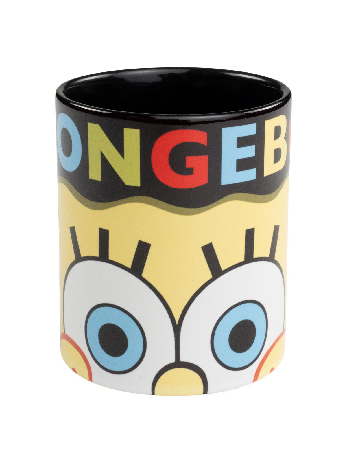 KAFFEEBECHER Spongebob Schwammkopf Schwarz 320 ml - Schwarz, Keramik (0.32L)