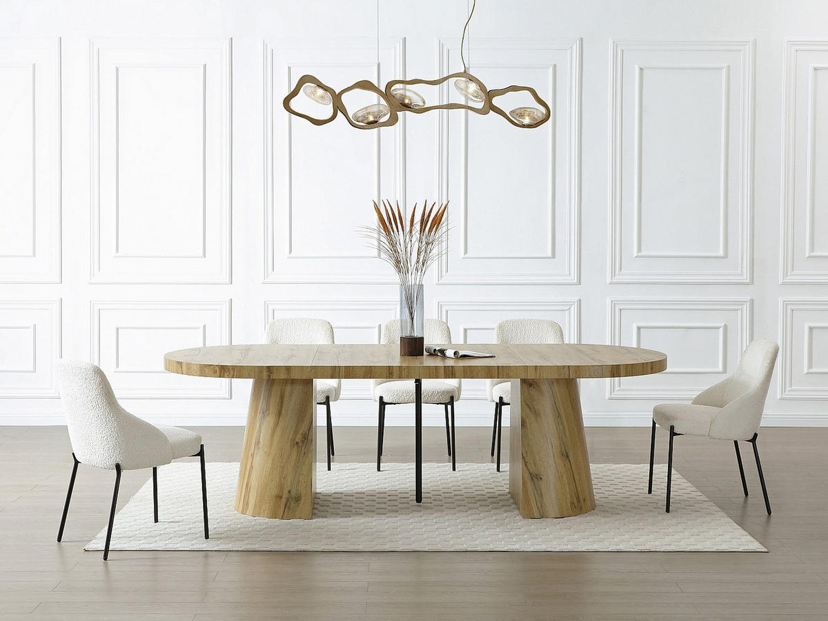 AUSZIEHBARER Tisch - 8 , 10 , 12 , > 12 -Sitzer - MDF - naturfarben hell - CLOEVA - Naturfarben, Holz (100/300/76cm) - Vente-Unique